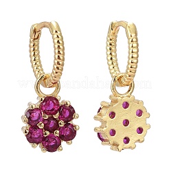Latón micro pavimenta circonio cúbico pendientes de aro huggie&nbsp;EJEW-K083-25G-C