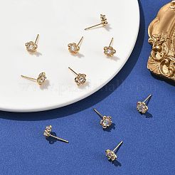 Pendientes de botón de latón con micro circonitas cúbicas de Shegrace&nbsp;XGRQ4N806-721G