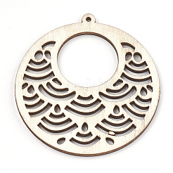 Gros pendentifs en bois non teint&nbsp;WOOD-T008-41