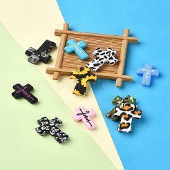 10 Stück 10 Stile Kreuz-Silikon-Fokalperlen&nbsp;SIL-YW0001-26