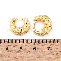 Twist-Ring-Rack-Plattierung Messing-Creolenohrring für Frauen&nbsp;EJEW-H091-14G