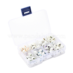 80pcs 8 couleurs de perles de verre opaques de Noël&nbsp;EGLA-YW0001-05
