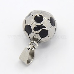 Trendy halskette Zubehörse 304 edelstahl fußball/fußball ball anhänger&nbsp;STAS-L012-B01P
