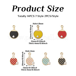 Pendenti smaltati in lega di zinco 14 pz 7 stile style&nbsp;ENAM-CD0001-26