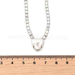 Colliers tennis en laiton pavé de zircones cubiques transparentes&nbsp;NJEW-K287-02P