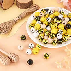 Kit de décorations en bois en forme d'abeille à faire soi-même&nbsp;DIY-KS0001-28