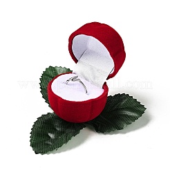 Beflockte Rosenfingerringboxen aus Kunststoff&nbsp;LS-CON-C015-01A