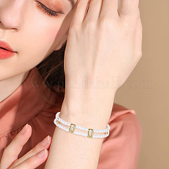 15 Stück 2 Stil Messing Micro Pave Zirkonia mehrsträngige Verbinder&nbsp;KK-WR0001-16