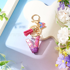 Porte-clés papillon en résine et alliage&nbsp;KEYC-TADJ0002-02G-V