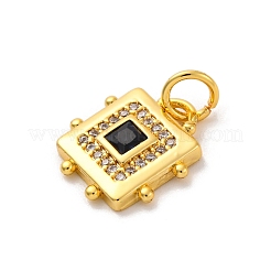 Pendentifs avec zircon cubiques à micro-pavés en laiton&nbsp;KK-U033-02G-03