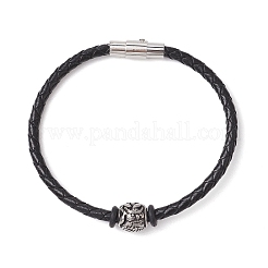 Bracciali di corda di pelle intrecciato &nbsp;BJEW-JB11387-04