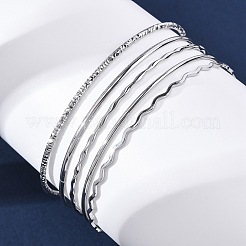 5 set di braccialetti in acciaio inossidabile 304 per donna&nbsp;LS-BJEW-S162-01B-P