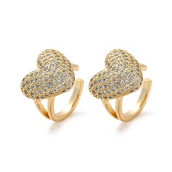 Messing Micro Pave klare Zirkonia Manschette Ohrringe&nbsp;EJEW-Q045-06G