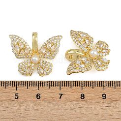 Pendentifs avec zircon cubiques à micro-pavés en laiton&nbsp;KK-C114-21G