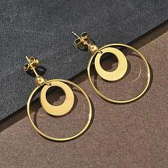Pendientes colgantes de acero inoxidable 304 con revestimiento iónico (IP)&nbsp;EJEW-D350-02G