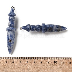 Gros pendentifs en jaspe tache bleue naturelle&nbsp;G-H338-03P-05