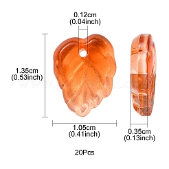 Herbstthema zweifarbige transparente Glasanhänger&nbsp;GLAA-YW0001-53C