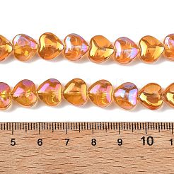 Collier de perles de verre transparent électroplaqué&nbsp;EGLA-A045-01-AB01