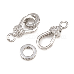 Anelli a molla in ottone con micro pavé di zirconi cubici trasparenti&nbsp;CU-CBA8264-05P