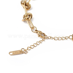 Ionenplattierung (IP) 304 Edelstahl Oval & Knoten Gliederkette Armbänder für Männer Frauen&nbsp;BJEW-G669-17G