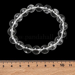 Natürliche Quarzkristall-Stretch-Armbänder mit runden Perlen&nbsp;GG-CBA12F1-02D-12