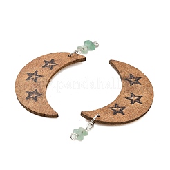 Bois de peuplier avec pendentifs en verre de cristal&nbsp;FIND-Z048-07