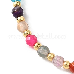 Bracelets ronds en agate naturelle et laiton pour femmes&nbsp;BJEW-JB12852