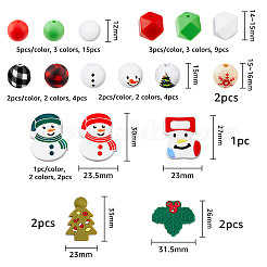 43 Stück Silikonperlen und Holzperlen in 17 Stilen mit Weihnachtsmotiven&nbsp;SIL-HY0001-24