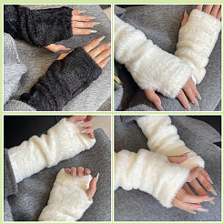 1 par de guantes cálidos sin dedos de fibra acrílica&nbsp;AJEW-CY0002-23B