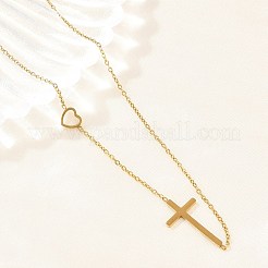 Colliers à maillons croisés en acier inoxydable 304 pour les personnes à caractère religieux&nbsp;NJEW-H093-03G
