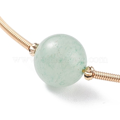 Bracelet jonc perlé rond en aventurine verte naturelle&nbsp;BJEW-JB07840-02