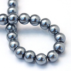 Perles de verre nacrées cuites au four&nbsp;HY-Q003-4mm-12