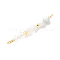 Facettierte runde natürliche Quarzkristall & Howlith & Regenbogen Mondstein Perlen Verbinder Charms&nbsp;PALLOY-JF03530-05