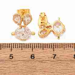 Orecchini a bottone in ottone con pavé di zirconi cubici&nbsp;KK-CBA8EB2-13G