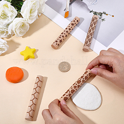 4 rullo per texture in argilla con manico in legno in 4 stili&nbsp;TOOL-CN0001-10