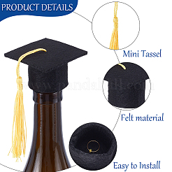 20 cappello da laurea in feltro mini bicolore con nappe&nbsp;AJEW-CP0010-11