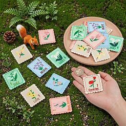 4 bolsa de pegatinas de poliéster con dibujos de flores&nbsp;DIY-FG0010-68