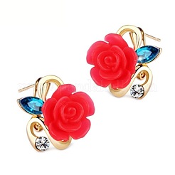 Fleurs strass alliage boucles d'oreille&nbsp;WG3C0C0-01