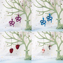 Kit fai da te per la creazione di orecchini a goccia con serpente e foglia&nbsp;DIY-SZ0007-59