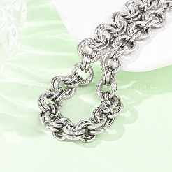 Armbänder aus gedrehten Doppelringgliederketten aus Edelstahl 304 für Damen&nbsp;BJEW-G780-06P-02