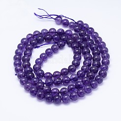 Natürlichen Amethyst runde Perle Stränge&nbsp;G-M212-8mm-03B