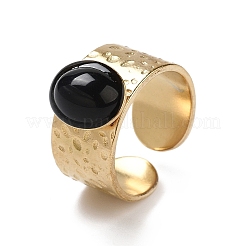 Anillos de puño abiertos de banda ancha de acero inoxidable 304 con recubrimiento iónico (IP)&nbsp;RJEW-F167-06G-08