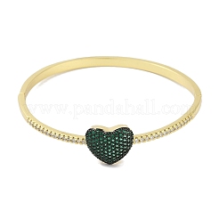 Bracelets à charnière en forme de cœur pour femmes&nbsp;BJEW-R317-01C-G