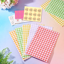 20 Stück 5-farbige rechteckige Papiertüten mit Schottenmuster&nbsp;CARB-TA0001-16