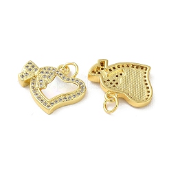 Valentinstag Messing Micro Pave klare Zirkonia Anhänger&nbsp;KK-B083-41B-G