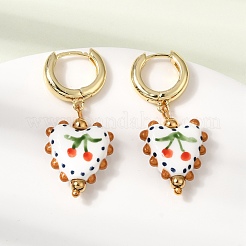 Pendientes colgantes de aro de latón&nbsp;KK-CBA8324-26G-03