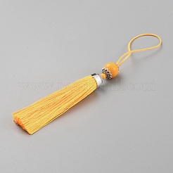 Décorations de gros pendentifs pompon en polyester&nbsp;HJEW-TAC0019-01C