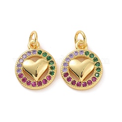 Breloques en laiton zircon cubique micro pavé&nbsp;KK-E068-VF132