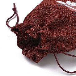 Aufbewahrungsbeutel aus Jutegewebe mit Weihnachtsmotiv&nbsp;LS-ABAG-F010-01B-06