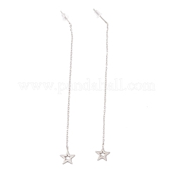Orecchini pendenti a forma di stella con catena lunga anti-ossidazione&nbsp;EJEW-A067-12P